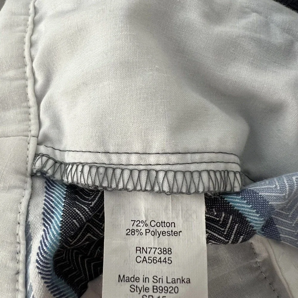 🌵 J. Crew Women's Blue Striped Flat Front Shorts with Pockets - Size 0